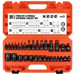 Horusdy 31PC Torx Bit Socket& Female External Set Impact Adapter. Fixed Price $29.99.