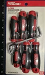 Hyper Tough 7PC Screwdriver Set Soft Grip Handles. Fixed Price $6.98.