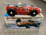 + Japan Tin Battery Operated Hi-speed Racer Lotus Stp #19 W/ Box. Fixed Price $225.00.