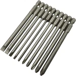 Long Slotted Head And Cross Phillips Screwdriver Bit Sets With 1/4 Inch Hex Shan. Fixed Price $22.95.