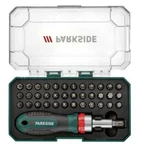 Parkside Ratcheting Screwdriver Set W/ Bits Clear Case - New. Fixed Price $19.99.