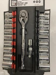 Hyper Tough 22-PIECE 1/2-INCH Drive Ratchet And Socket Set. Fixed Price $33.99.