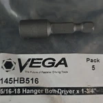 Vega 145HB516 Hanger Bolt Driver Hex Black 1-3/4 In Pack Of. Fixed Price $11.99.