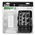 Flex FAM10701-3 3PC 1/4IN Hex Wood Auger Drill Bit Set 1/2, 5/8, 3/4 New. Fixed Price $37.95.