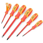Horusdy 6-PIECE 1000V Insulated Screwdriver Set, Magnetic Tip Electrician Red. Fixed Price $28.19.