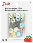 Dritz Flat Button Head Pins 1 3 4 Inch Assorted 50 Count Melt Technology. Fixed Price $12.39.