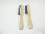 2 Wire Brushes Handles Steel Bristles Wooden Rust Cal-hawk. Fixed Price $9.99.