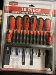 18 Piece Screwdriver Set With Stand. Fixed Price $13.99.