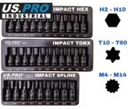 Us Pro Impact Hex Torx Spline Bit Sockets 3/8" Drive Short Reach Star Hx Allen. Fixed Price $40.32.