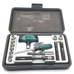 Velleman VTTS4, 34 Piece Professional Socket And Screwdriver Bit Tool Set. Fixed Price $31.95.