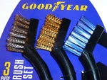 Goodyear Wire Auto Car Detail Brush Set, 3 Pc Brass, Nylon & Steel, 7.5". Fixed Price $11.99.