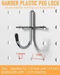 Incly Pegboard Hooks Set For Hanging Tools, Heavy Duty 1/8 Inch, Silver. Fixed Price $37.00.
