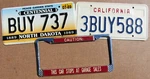 Garage Sales License Frame & 1989 #buy Plates Of North Dakota California. Fixed Price $18.95.