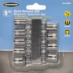 Warrior 65806 Magnetic Nut Setter 9 Pc Sae Powder-coated Alloy Steel. Fixed Price $10.10.