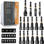 Mulwark Magnetic Nut Driver Set 16 Pcs Impact Bit - Deep 1/4 Hex Sha. Fixed Price $39.85.