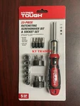 Hyper Tough 23-PCS Chrome Vanadium Steel Ratcheting Screwdriver Bit & Socket Set. Fixed Price $22.95.