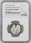 1/0 Top Pop - 2010 Jersey Silver Revolution Restoration Proof Ngc PF70. Fixed Price $119.00.