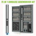 Cordless Electric Screwdriver Set 75 In 1 Precision Repair Tool With Led Light. Fixed Price $34.87.