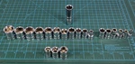 Vintage Benchtop Tools Sae 6 Socket Sets 1/4 3/8 Drive Square 8PT. Fixed Price $22.49.