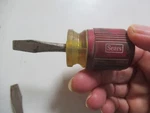 Vintage Sears 41424 Bf Stubby Slotted 1/4" Screwdriver Usa. Fixed Price $12.00.
