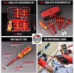 13PC Insulated Electrician Screwdriver Set Magnetic Tip Slotted For Maintenance. Fixed Price $19.96.