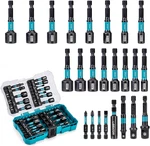 24PCS Magnetic Nut Driver Set, Impact Drill Bit 1/4", Metric And Sae. Fixed Price $43.66.