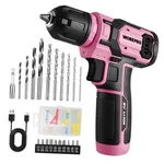 Cordless Drill Set, 8V Impact Driver With 53PCS Bit Pink. Fixed Price $46.17.