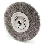 Weiler 93491 Crimped Wire Wheel Brush, Arbor, 7". Fixed Price $29.79.