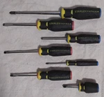 Lot (7) Stanley Fatmax Screwdriver Set Magnetic Tip Red & Blue Color Coded Grips. Fixed Price $44.99.