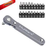 Mulwark 20PC 1/4 Ultra Low Profile Mini Ratchet Wrench Close Quarters Grey. Fixed Price $20.84.