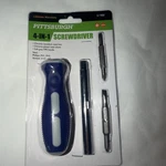 Pittsburgh 4-IN-1 Screwdriver Chrome Vanadium Steel Bits, Shank, Soft Grip. Fixed Price $12.00.