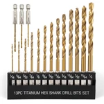 Comoware Titanium Twist Drill Bit Set - 16 Pcs Hex Shank High Speed Steel For Wo. Fixed Price $15.05.