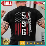 2026/AR American Flag Rifle Sling Gift Gun Owner (on Back) Casua T-shirt. Fixed Price $15.80.