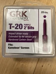 Grk 86435 T20-2-IN Purple, 22 Driver Bits (openbox) Count. Fixed Price $30.00.