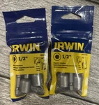 Lot Of (2) 3-PC Irwin 1/2" Magnetic Nutsetter #3051018 2-9/16" Long, Hex Shank. Fixed Price $19.99.