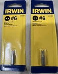2 New Irwin Tools #6 Spanner Insert Driver Bits (3053053).. Fixed Price $12.00.
