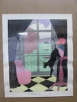 Black Cat Michael Chadwick Vintage 1985 Poster Art Deco 17672. Fixed Price $74.98.