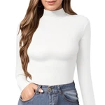 Women's Mock Turtle Neck Slim Fit Long Sleeve Shirt Tight Tops Tee White. Fixed Price $15.99.
