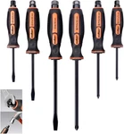 Horusdy 6-PIECES Magnetic Screwdriver Set, 3 Phillips And Flat Head Tips. Fixed Price $24.11.