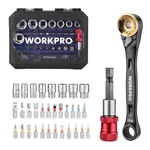 Workpro 34-PIECE 1/4" Mini Ratchet Wrench, 72-TOOTH, Right Angle Screwdriver Men. Fixed Price $48.83.