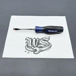 Snap-on Tools Usa New Power Blue 1/4" Tip Soft Grip Flat Head Screwdriver SGD4B. Fixed Price $67.95.