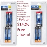 Precision Screwdriver Set 4 Piece Magnetic Heat-treated Kobalt 2 Pack Lot. Fixed Price $11.87.