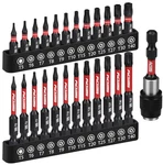25PC Torx Bit Set 1"&2.5" Security Tamper Proof T5-T40 Magnetic S2 Steel W/ Case. Fixed Price $13.78.