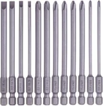 Rocaris 12 Pack 1/4 Inch Hex Shank Long Magnetic Screwdriver Bits Set. Fixed Price $17.57.