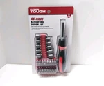 Hyper Tough 44 Piece Ratcheting Screwdriver Bits Set With Sockets Ergonomic Grip. Fixed Price $19.99.