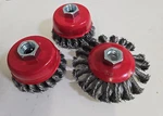 3 Pcs 2X4" 1X6" Knot Cup Brush .014 Carbon Steel Wire Stain Rust Paint Remove. Fixed Price $29.00.