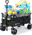 Hikenture Collapsible Cart, 330LBS Capacity Beach Wagons With Big Wheel.... Fixed Price $163.66.