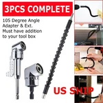 105 Degree Right Angle Drill Socket Adapter Flexible Shaft Extension Bit Driver. Fixed Price $7.99.