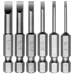 Toolcool 6 Pcs Slotted Screwdriver Bit Set Magnetic Flat One Size, Sliver. Fixed Price $10.48.