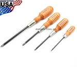 Grace 4PC Phillips Screwdriver Set P0 P1 P2 P3 Wood Handle Made In Usa. Fixed Price $37.99.